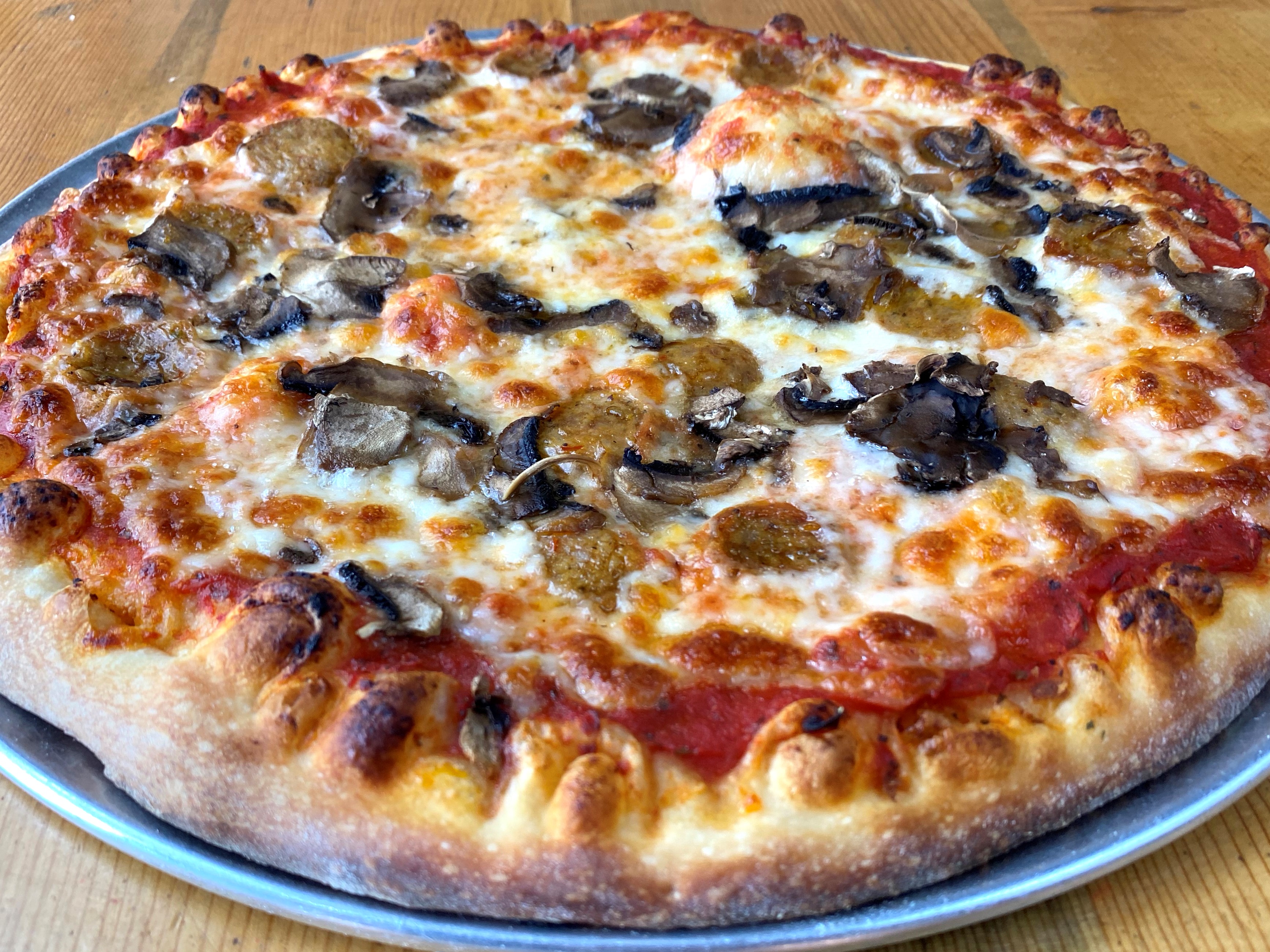 Order Sausage and Mushrooms Pizza 12" food online from Sexy Pizza store, Denver on bringmethat.com