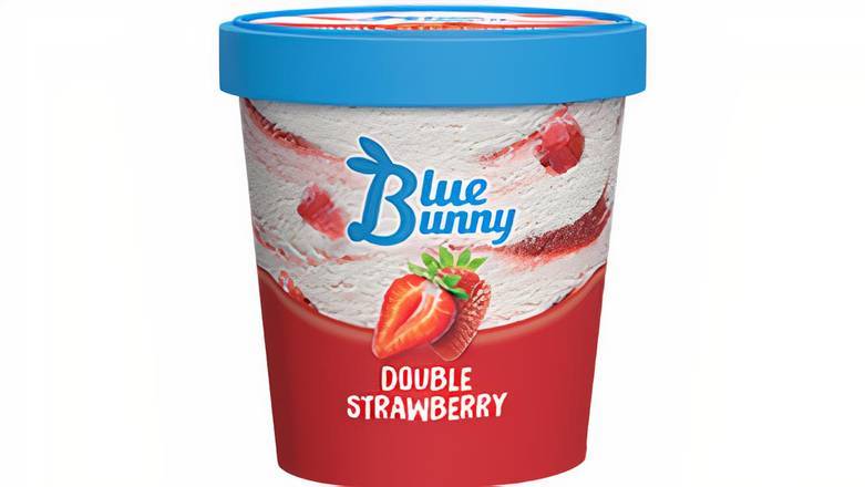 Order Blue Bunny Double Strawberry Ice Cream, 16 oz food online from Mac On 4th store, Alton on bringmethat.com