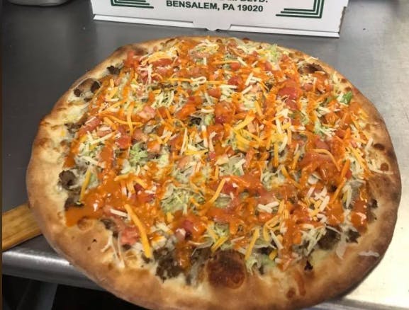 Order Taco Pizza - Small 12" food online from Camila's Pizzeria store, Bensalem on bringmethat.com