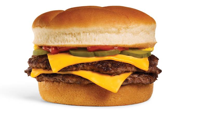 Order Double Cheese Burger food online from A&W Restaurant store, Mankato on bringmethat.com