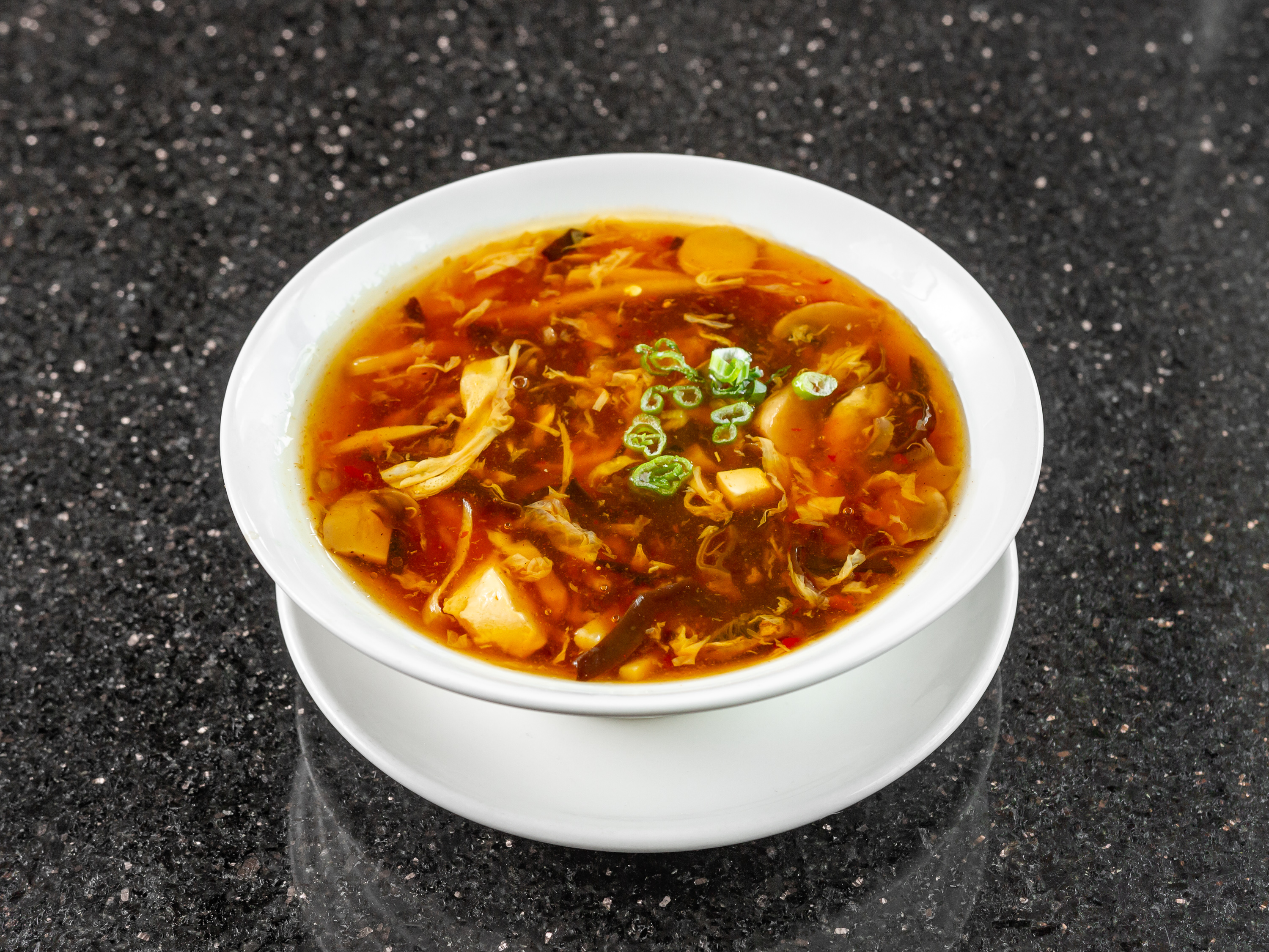 Order Sandon Hot and Sour Soup food online from East Moon Asian Bistro store, Bowie on bringmethat.com