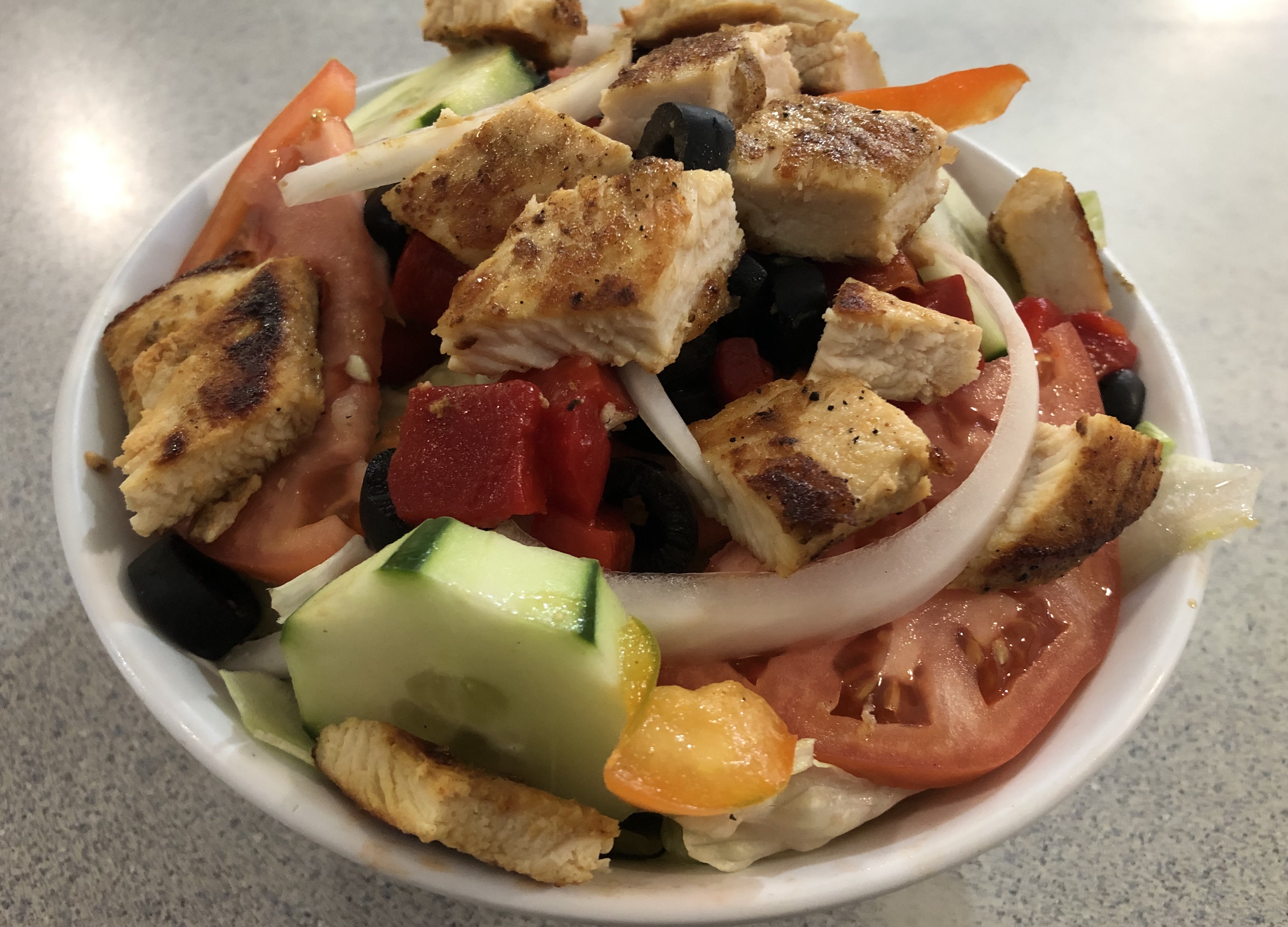 Order Mixed Salad with chicken food online from Tacos Pizza store, Bound Brook on bringmethat.com