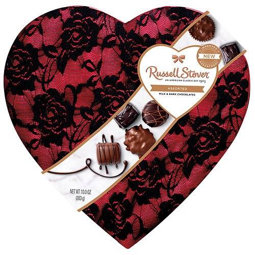 Order Russell Stover Fine Valentine Heart Chocolate - 10.0 oz food online from Walgreens store, Monroe on bringmethat.com