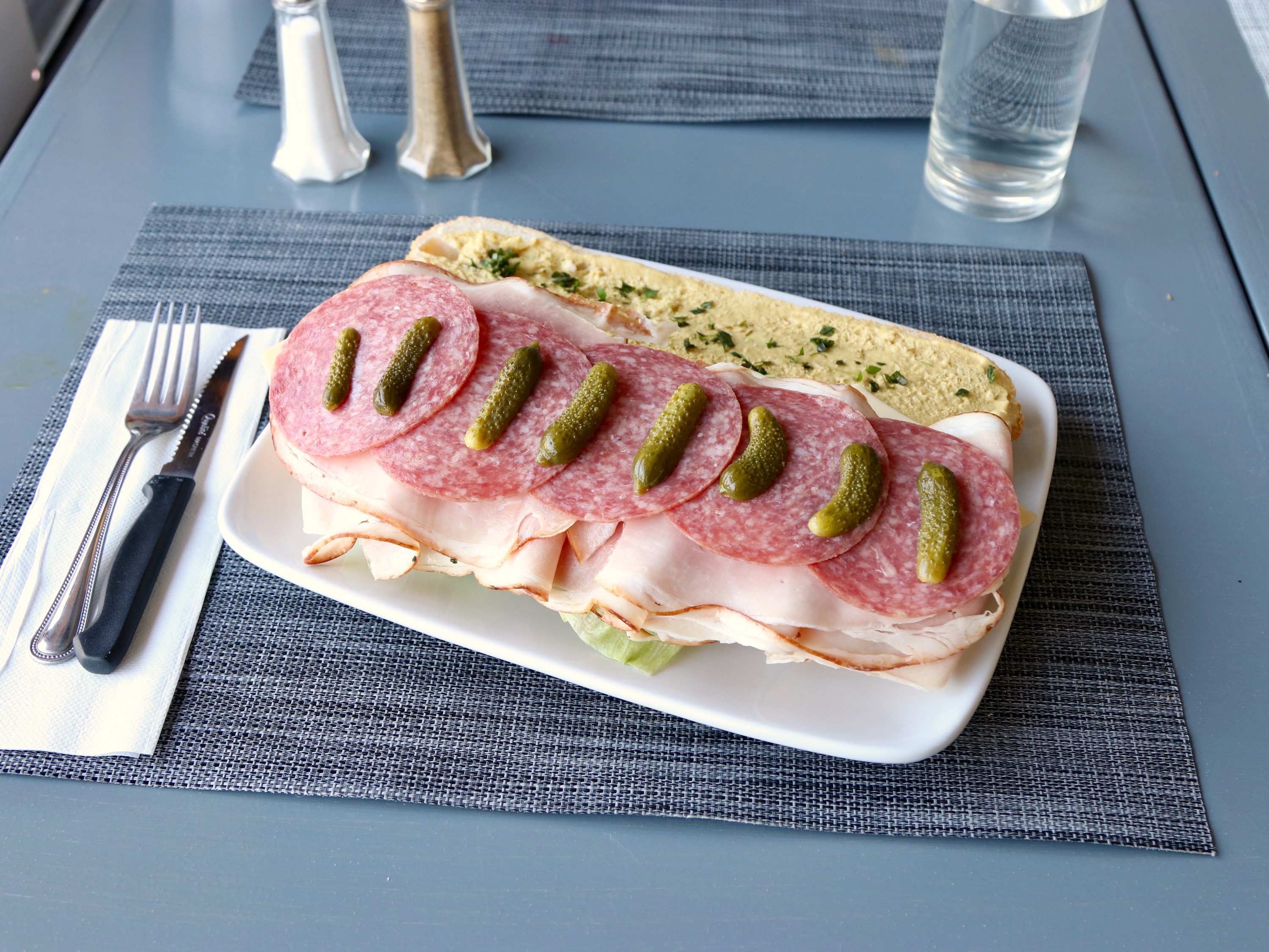 Order 4. Salami or Ham sandwich food online from France Cafe store, Glendale on bringmethat.com