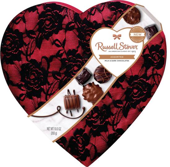 Order Russell Stover Assorted Chocolate Secret Lace Heart Box - 10 oz food online from Rite Aid store, KERMAN on bringmethat.com