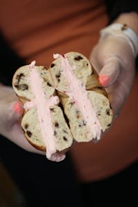 Order Bagel with Strawberry Spread food online from Hot Bagels & More store, Northfield on bringmethat.com