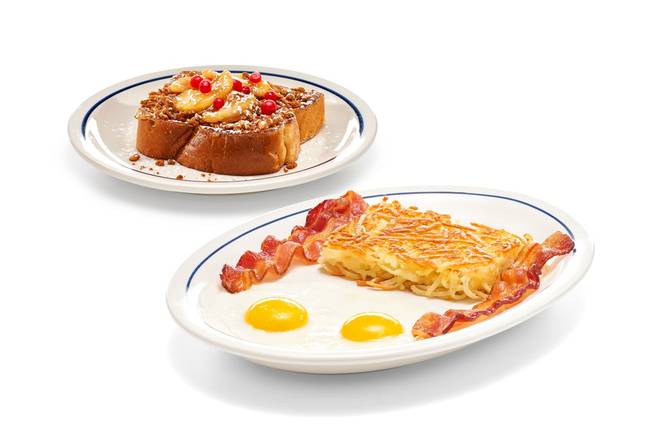 Order New! Thick ‘N Fluffy French Toast Combo food online from Ihop store, Springfield on bringmethat.com