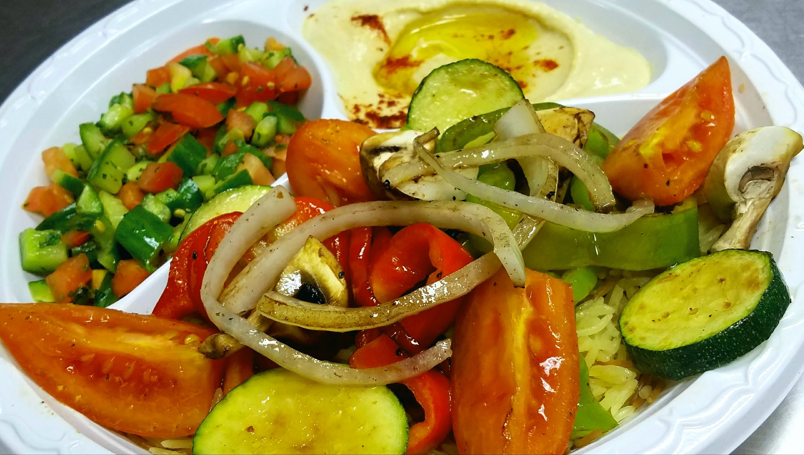 Order Veggie Plate food online from Zaytoon's Kabob store, Garden Grove on bringmethat.com