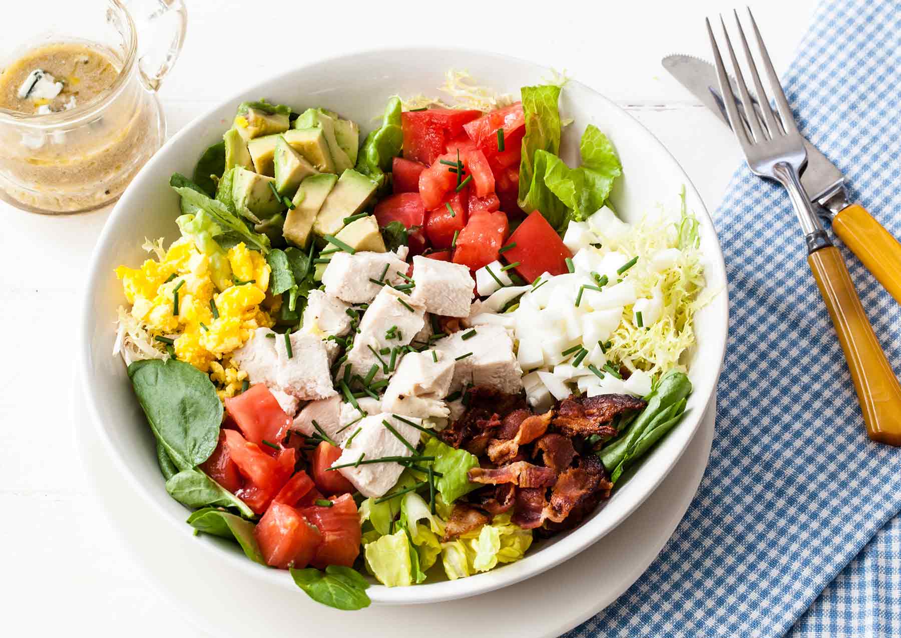 Order Cobb Salad food online from Steak-Out store, Montgomery on bringmethat.com