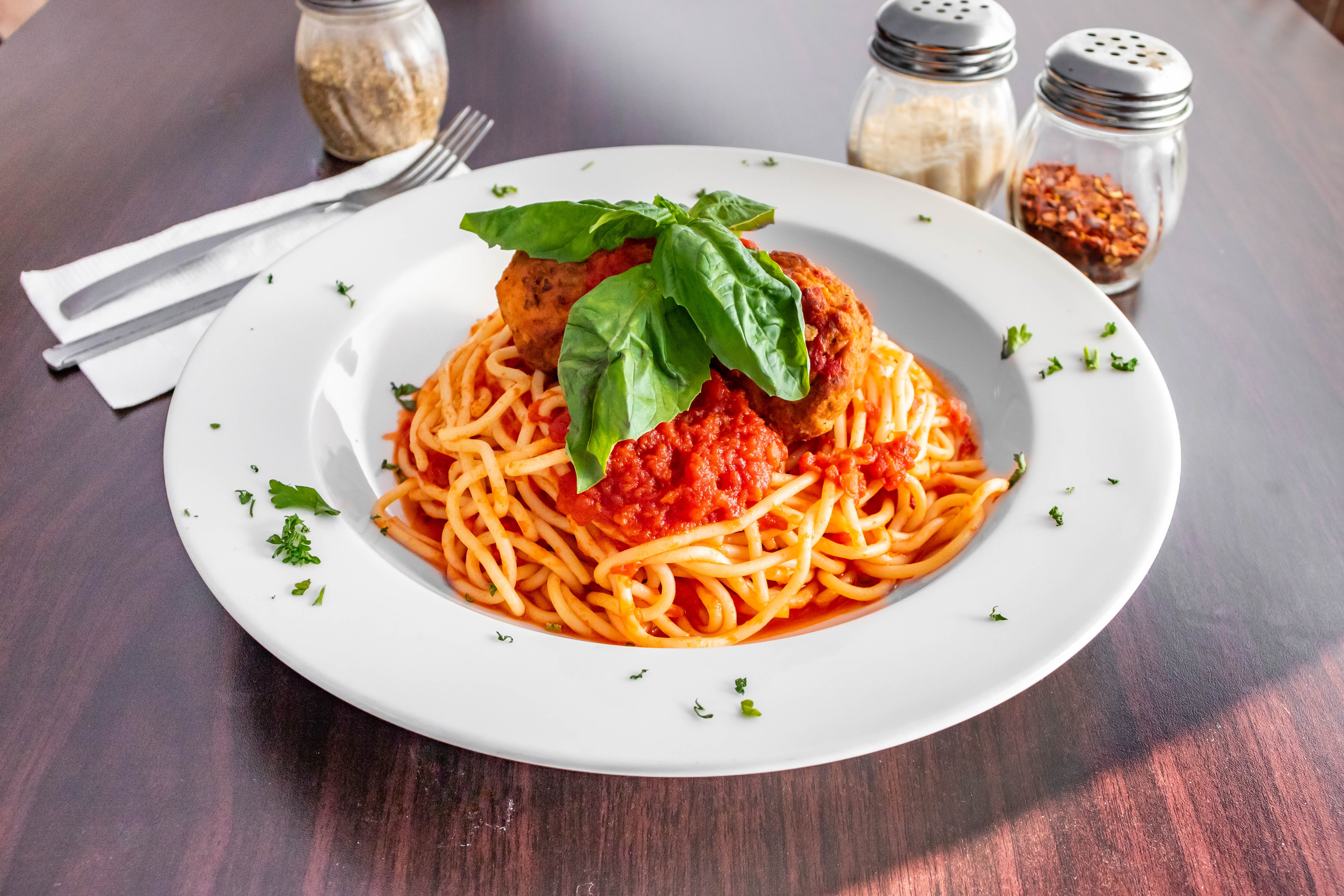 Order Spaghetti with Meatballs Lunch - Lunch food online from Diana's Pizza & Restaurant store, Bensalem on bringmethat.com