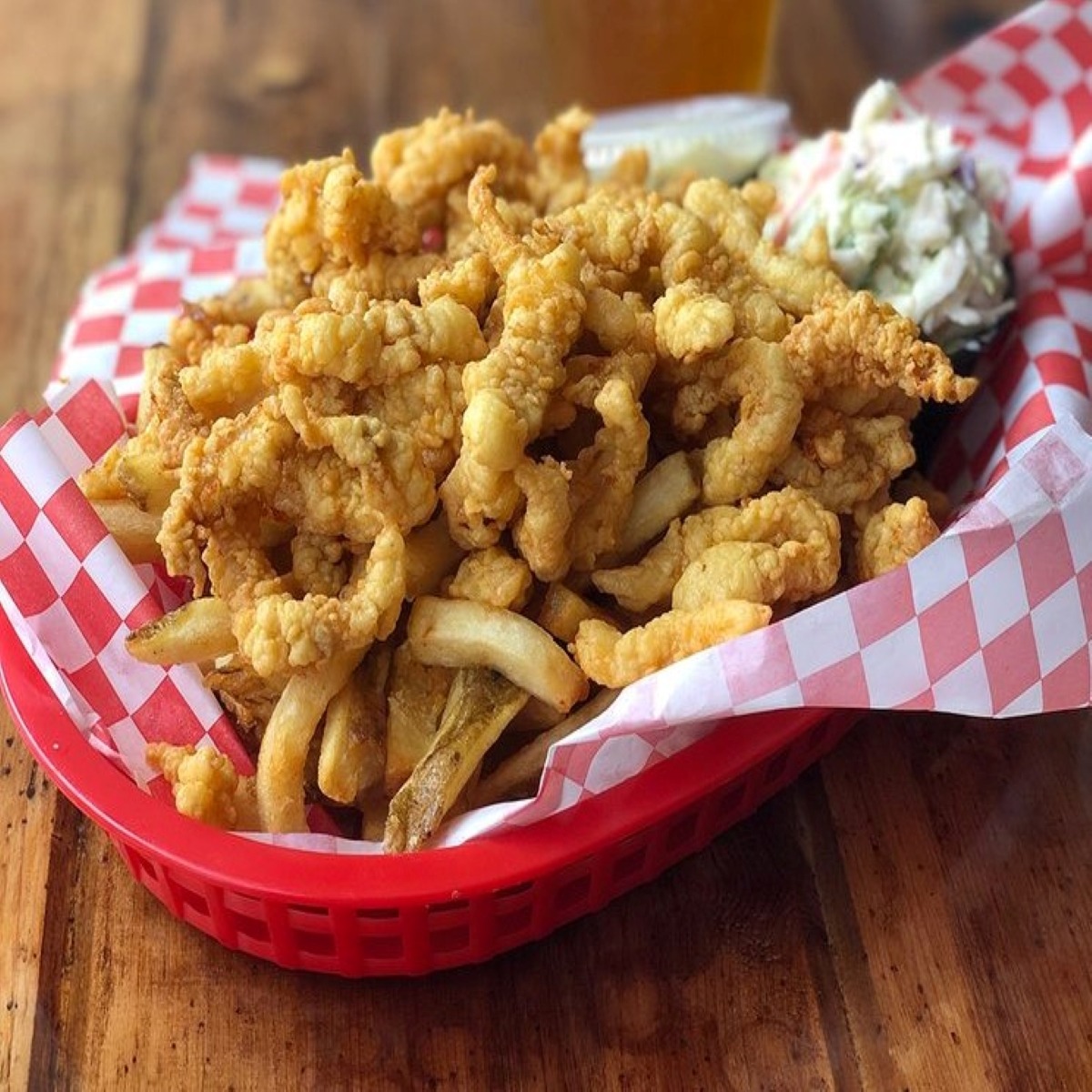 Order Clamstrips & Chips food online from Pete's Seafood And Sandwich store, San Diego on bringmethat.com