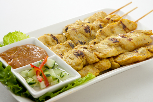 Order 05.Chicken Satay* food online from Ocha Thai Express store, Henderson on bringmethat.com