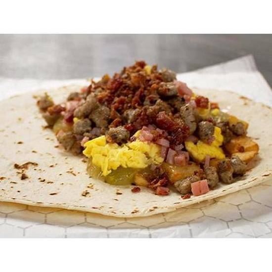 Order #12 Three Meat Biggie food online from Twisters Burgers &Amp; Burritos store, Albuquerque on bringmethat.com