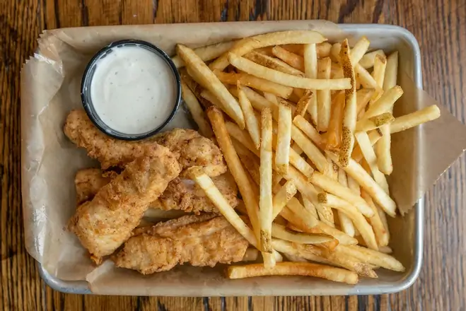 Order Chicken Strips with Fries food online from Jolly Pumpkin Detroit store, DETROIT on bringmethat.com