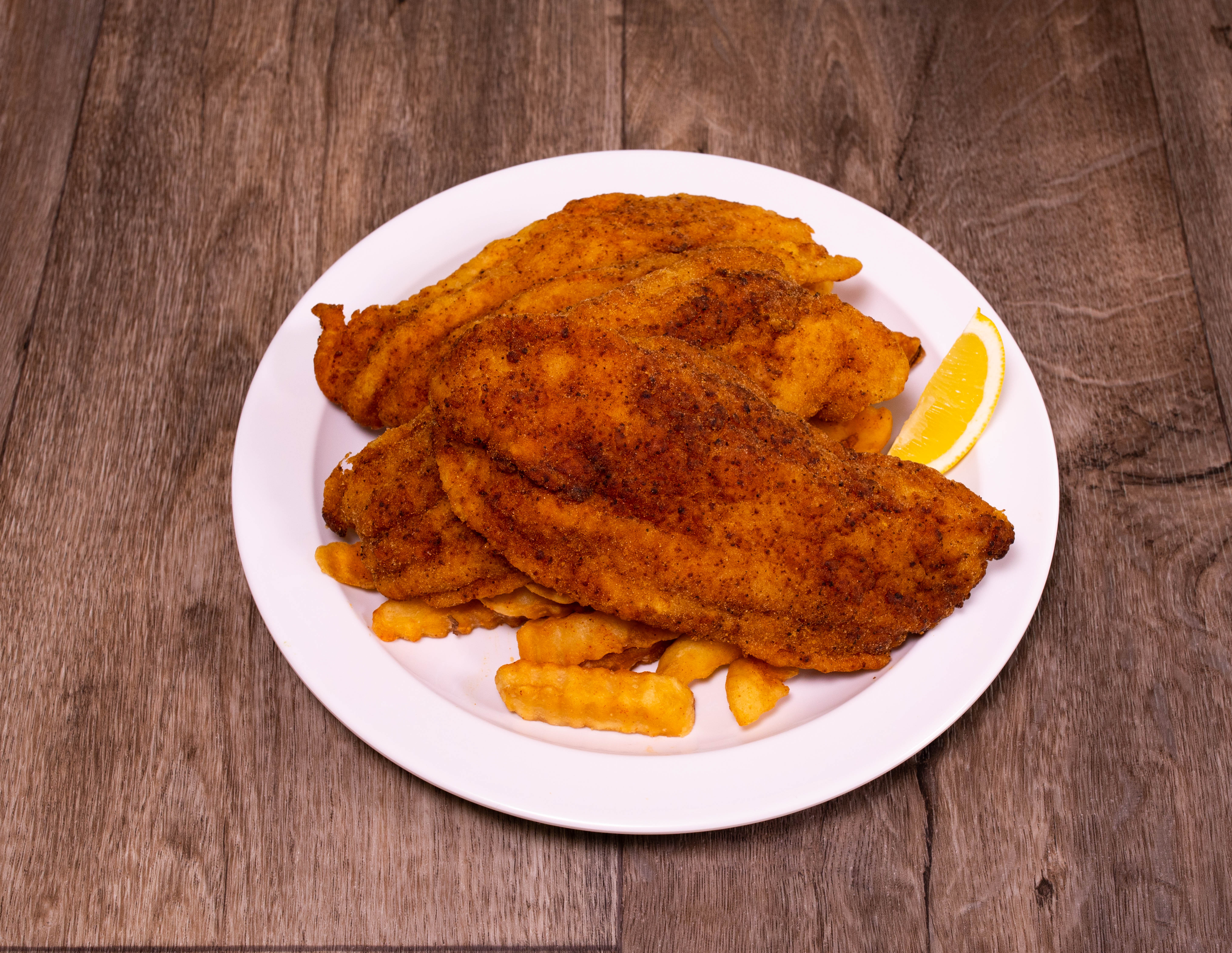 Order 3 Piece Catfish food online from E Wing House store, Mobile on bringmethat.com