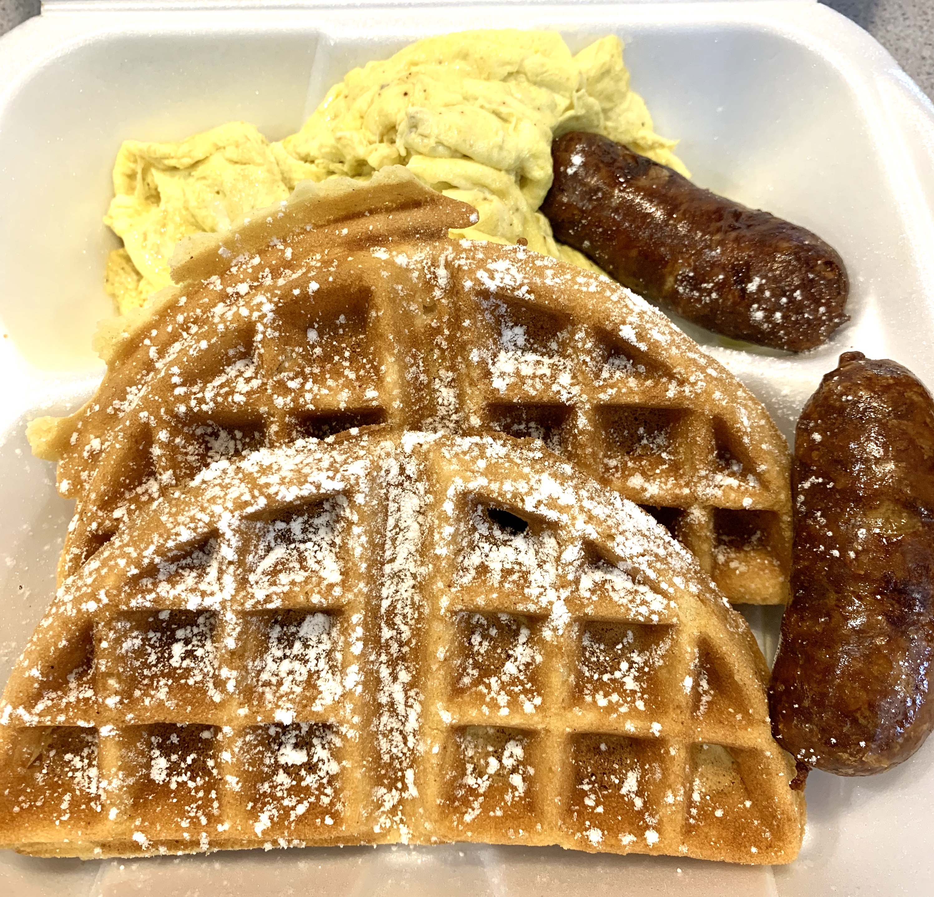 Order Two Eggs, Meat & Belgian Waffle food online from Englewood Diner store, Englewood on bringmethat.com