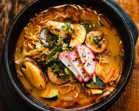 Order Spicy Seafood Ramen food online from Mikko Sushi store, Vista on bringmethat.com