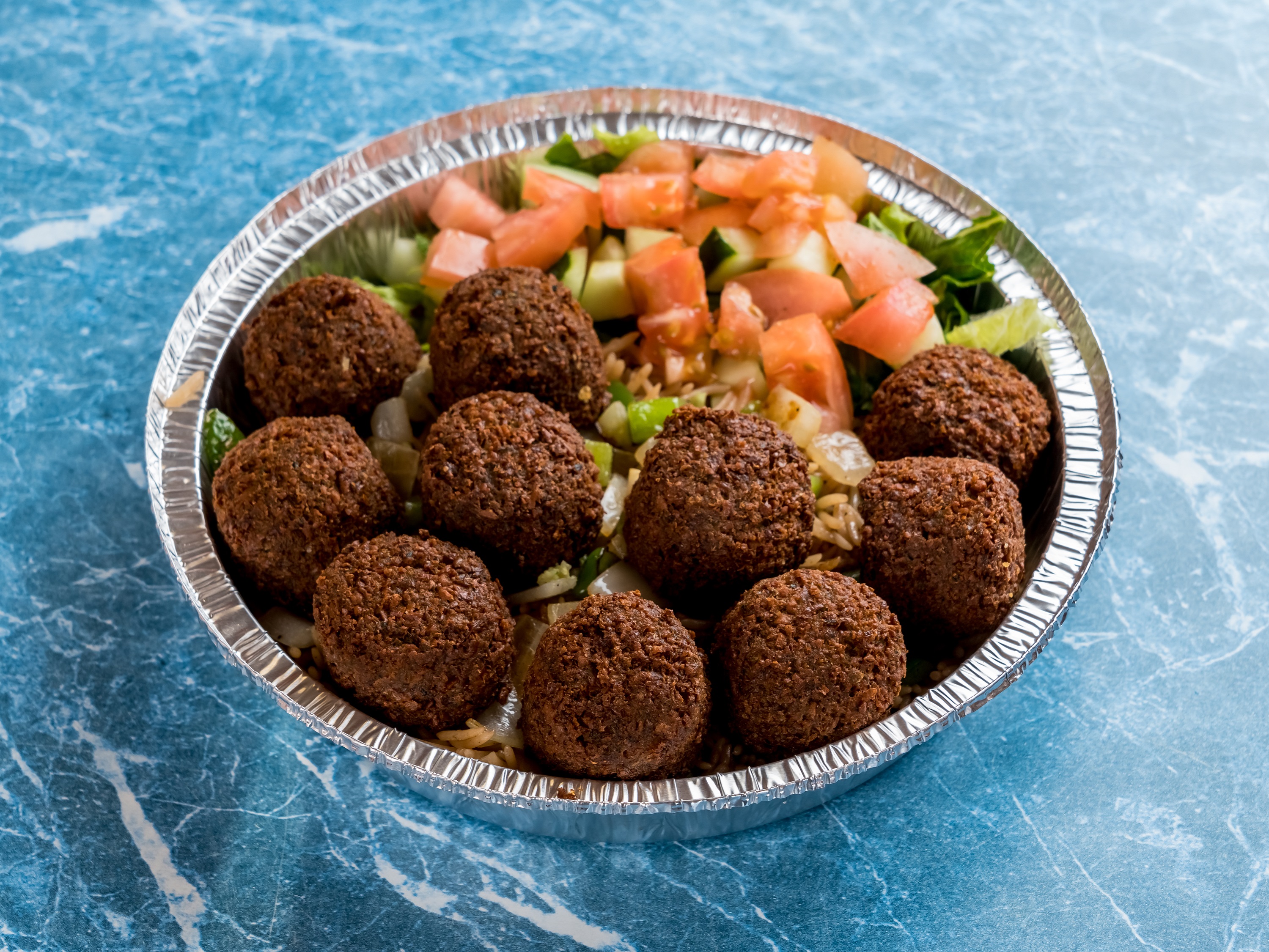 Order 4. Falafel Platter Over Salad food online from Kabab Platter & Burger store, Deer Park on bringmethat.com