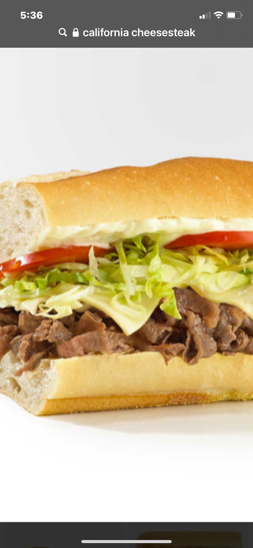 Order California Cheesesteak Sandwich - 10" food online from Il Forno store, Branchburg on bringmethat.com