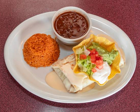 Order Chimichanga food online from El Jinete Mexican Restaurant store, Dawsonville on bringmethat.com