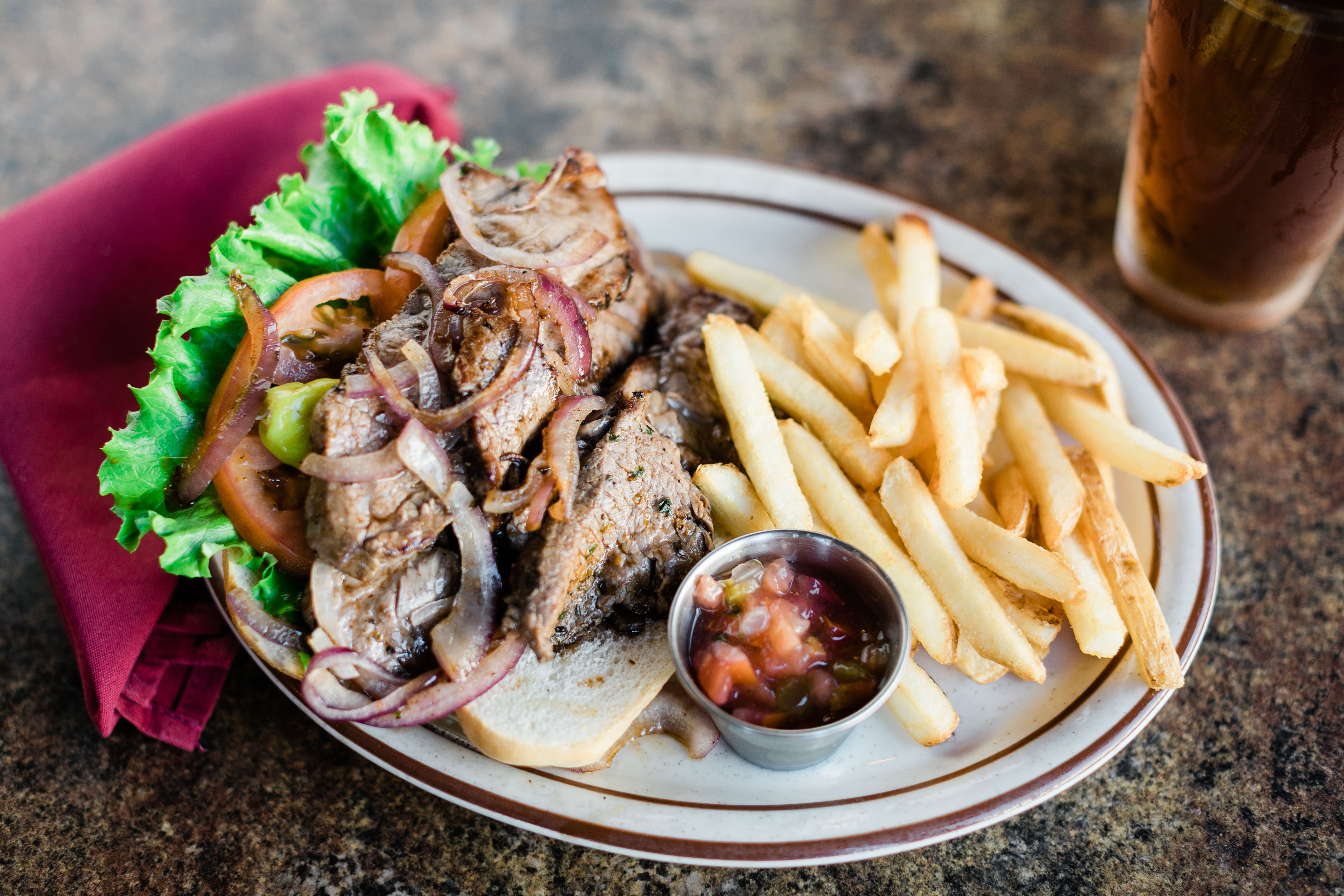 Order Angus Beef Tri-Tip Sandwich food online from Winchesters Grill and Saloon store, Ventura on bringmethat.com