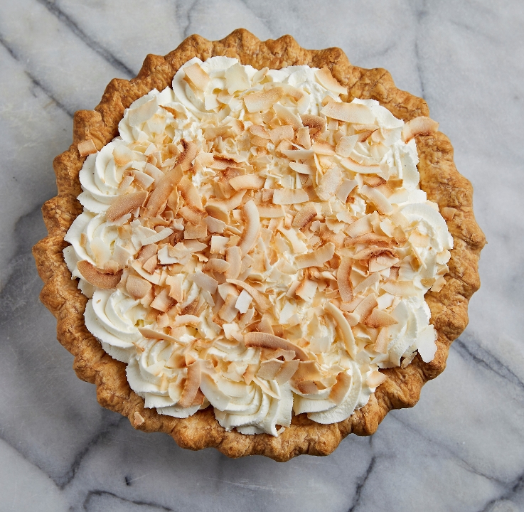 Order 9'' Coconut Cream Pie food online from Tiny Pies store, Austin on bringmethat.com