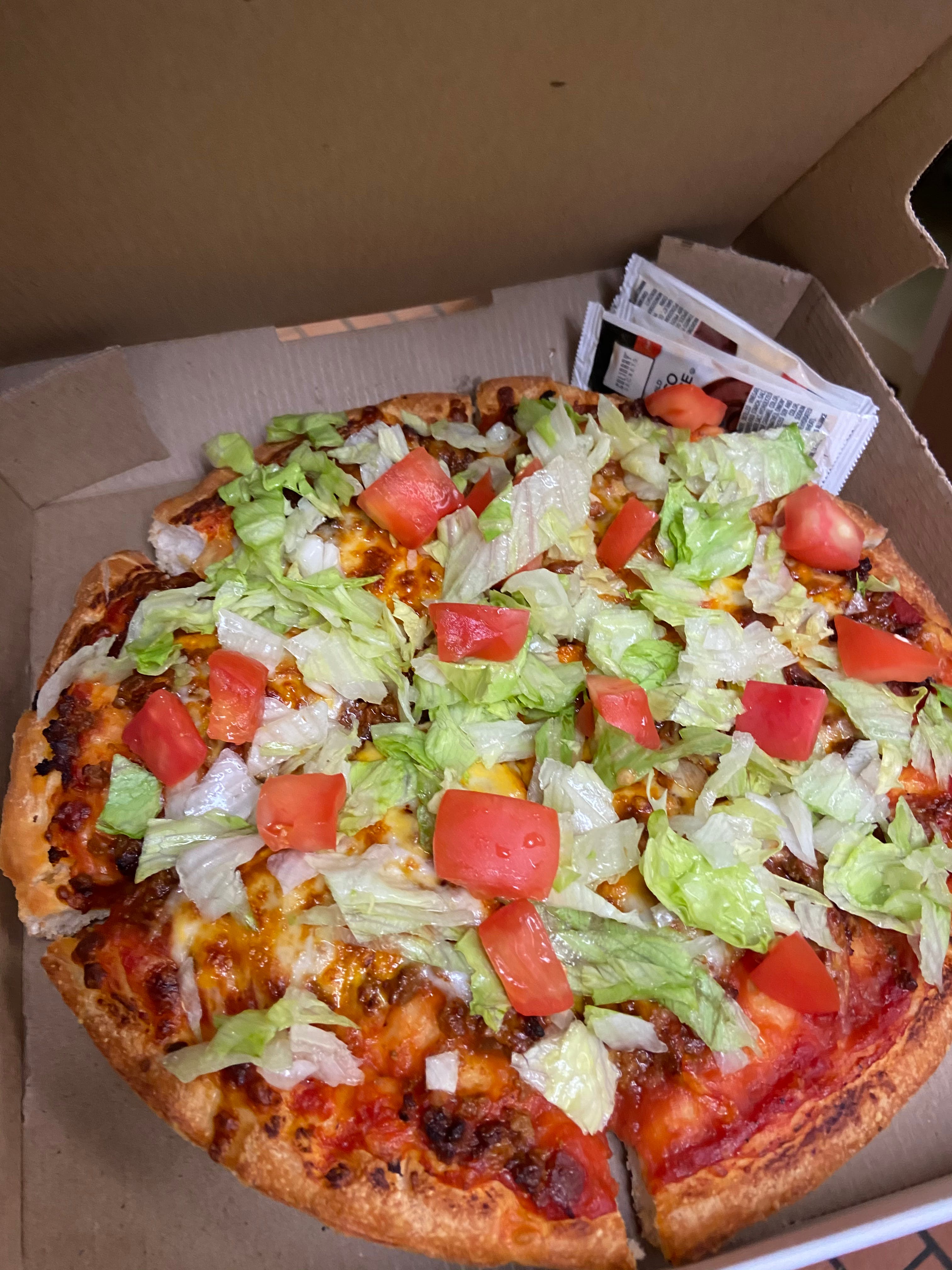 Order Round Taco Pizza - 7" (4 Slices) food online from Pizza Joes store, Beaver on bringmethat.com