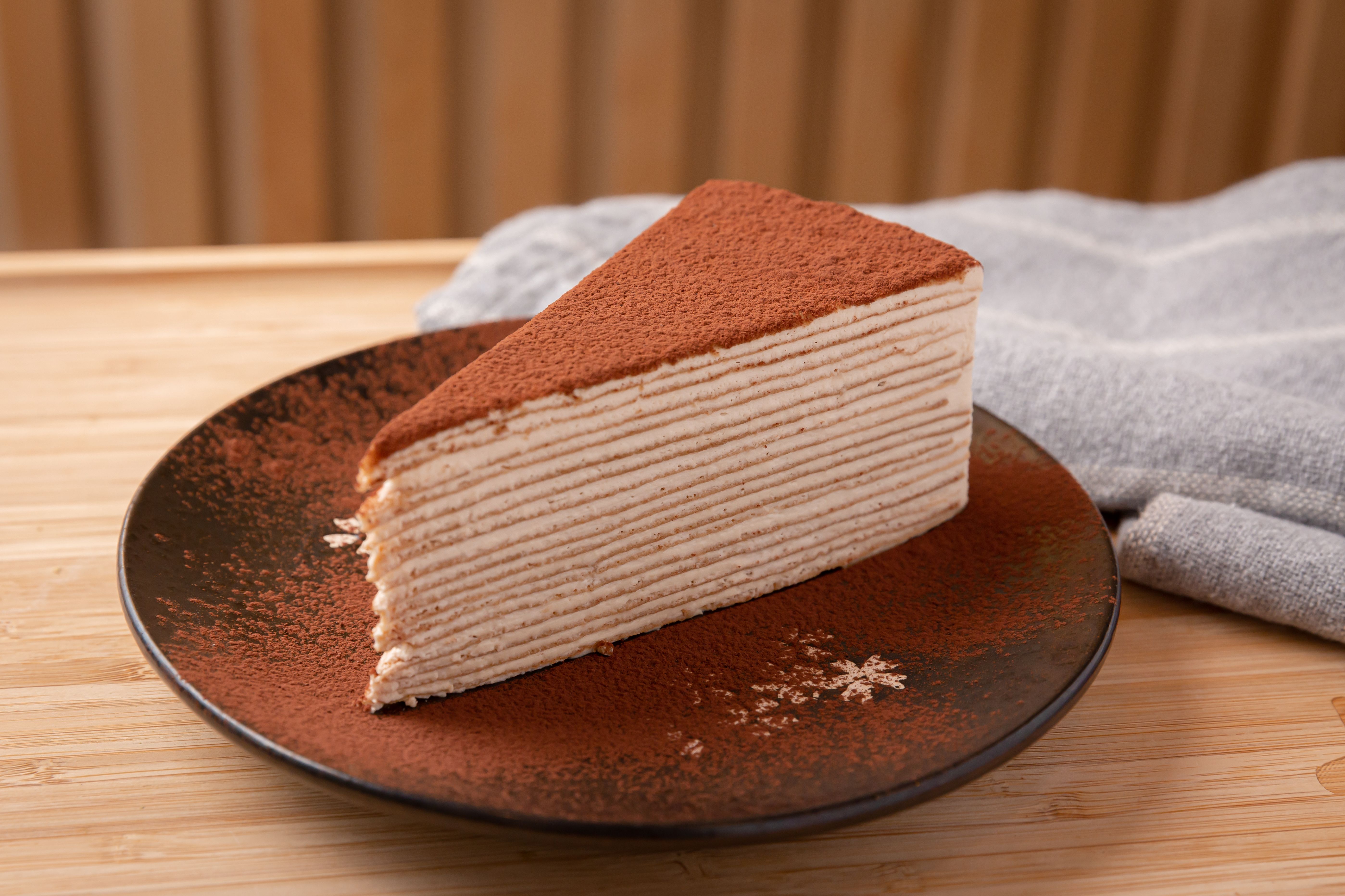 Order Tiramisu Crepe Layer Cake food online from Kyoto Matcha store, Rockville on bringmethat.com