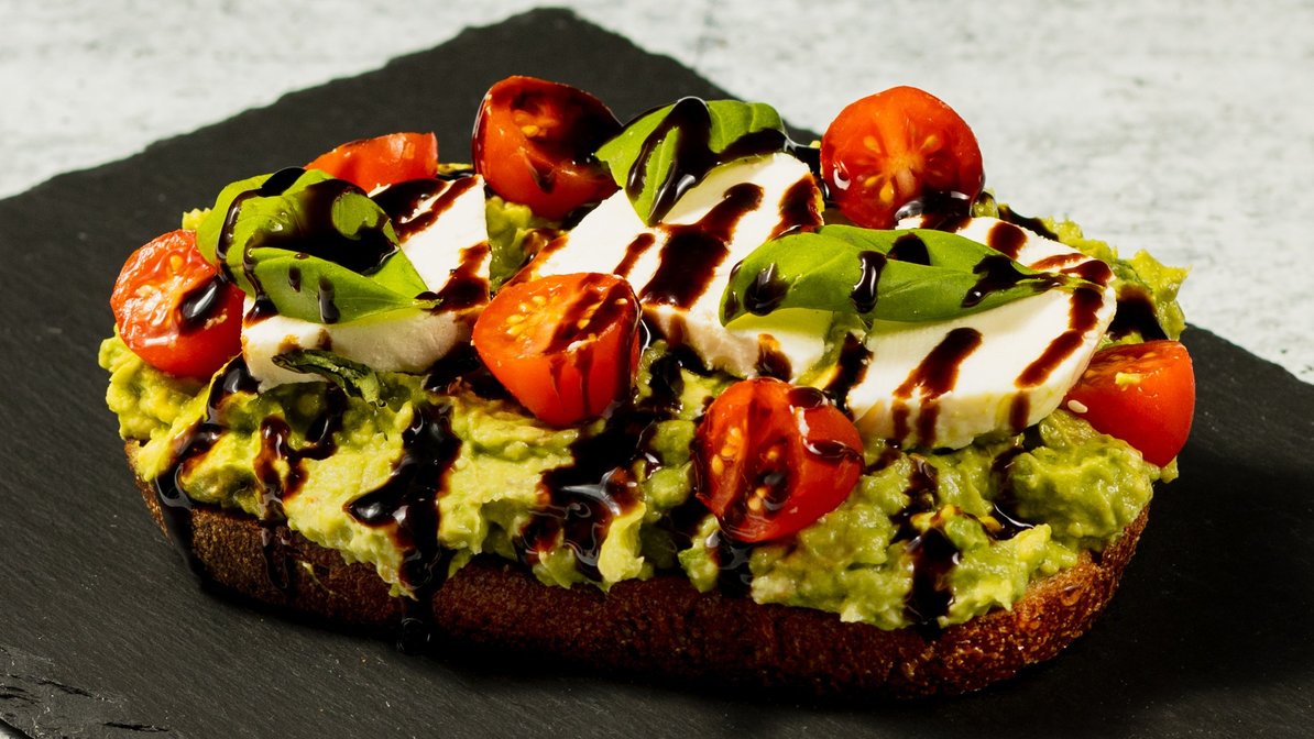 Order Caprese Avocado Toast food online from Blue Bean Cafe store, Smithtown on bringmethat.com