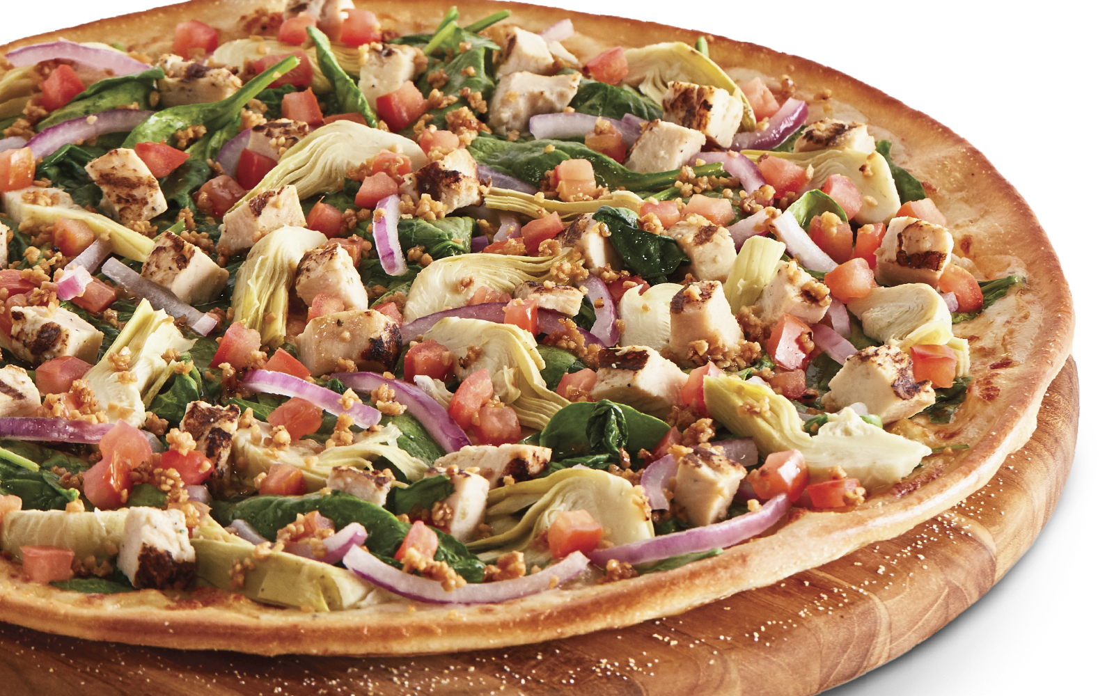 Order Spinach Garlic Chicken Gluten Free Pizza food online from Pizza Guys store, Concord on bringmethat.com