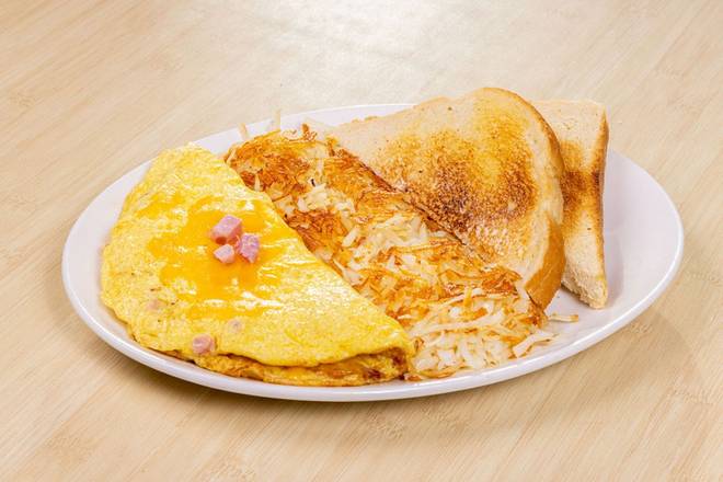 Order Country Ham & Cheddar Omelette food online from Shari'S Cafe store, Beaverton on bringmethat.com