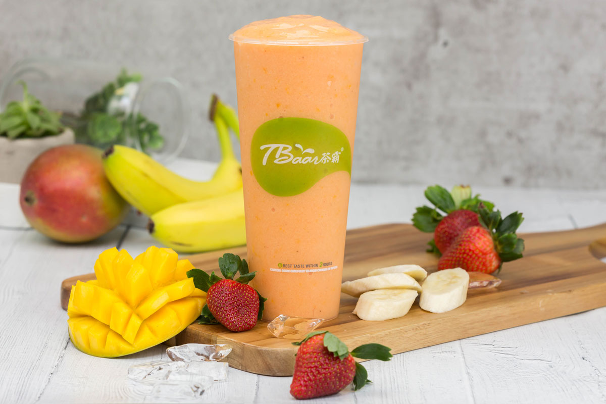 Order Mango, Strawberry and Banana Smoothie 草莓芒果香蕉 food online from Tbaar store, Quincy on bringmethat.com