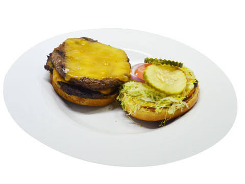 Order Double Burger 2/3 lb food online from LaCoco's Pizza & Pasta store, Chicago on bringmethat.com