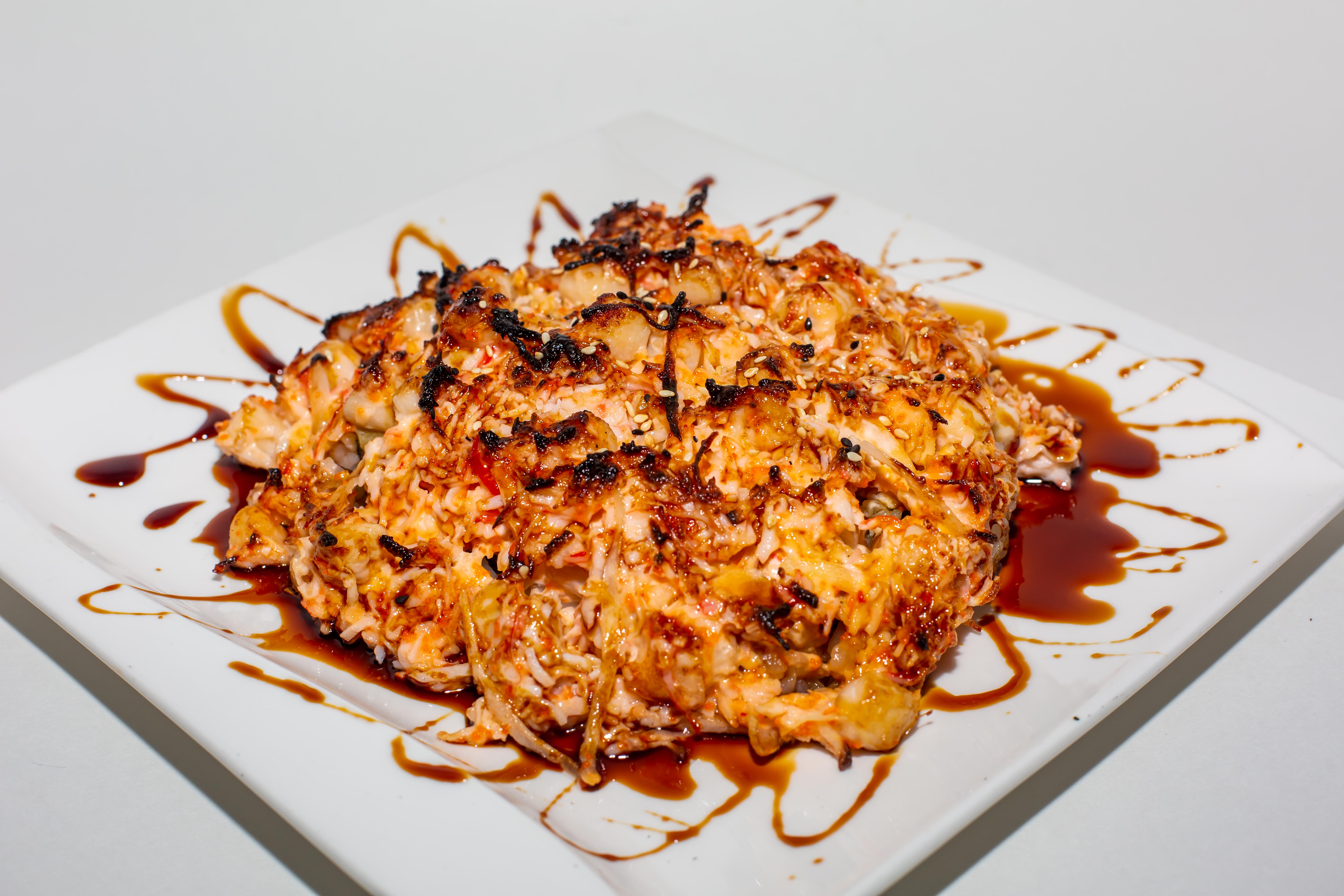 Order Baked Volcano Roll food online from C Rolls Sushi store, Dallas on bringmethat.com