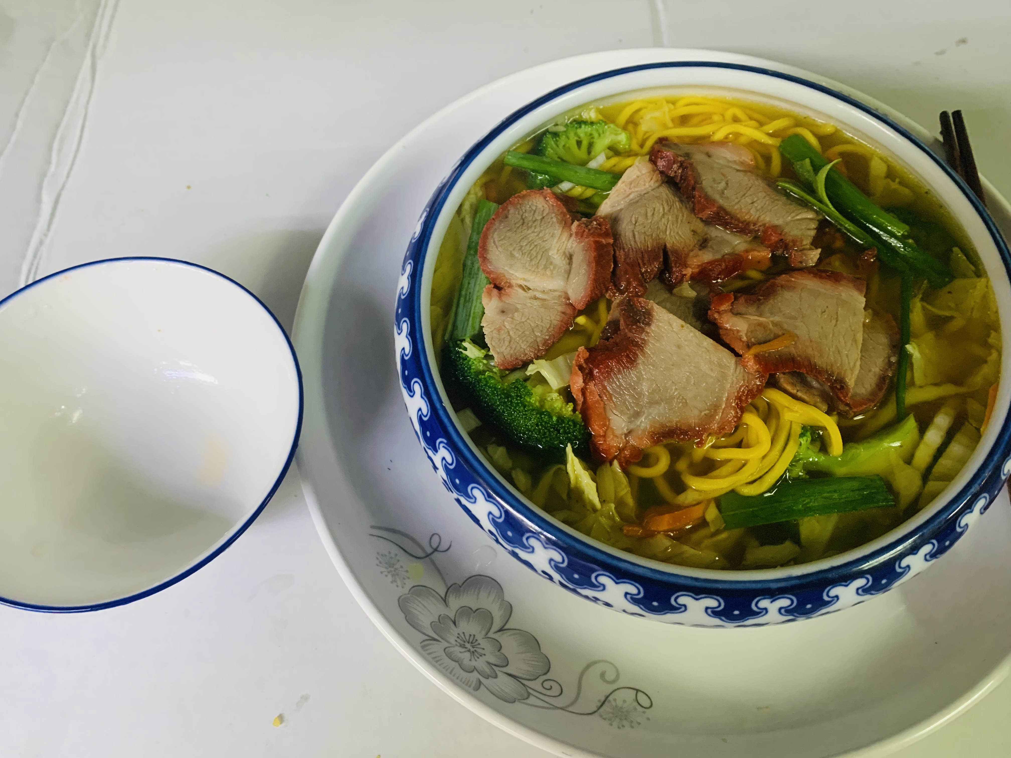 Order 6. Pork Vegetable Noodle Soup 杂菜叉烧捞面汤 food online from Hai Sun Chinese Restrnt store, Brooklyn on bringmethat.com