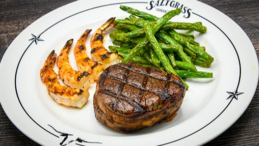 Order Bacon Wrapped Filet & Shrimp food online from Saltgrass Steak House store, Bossier City on bringmethat.com