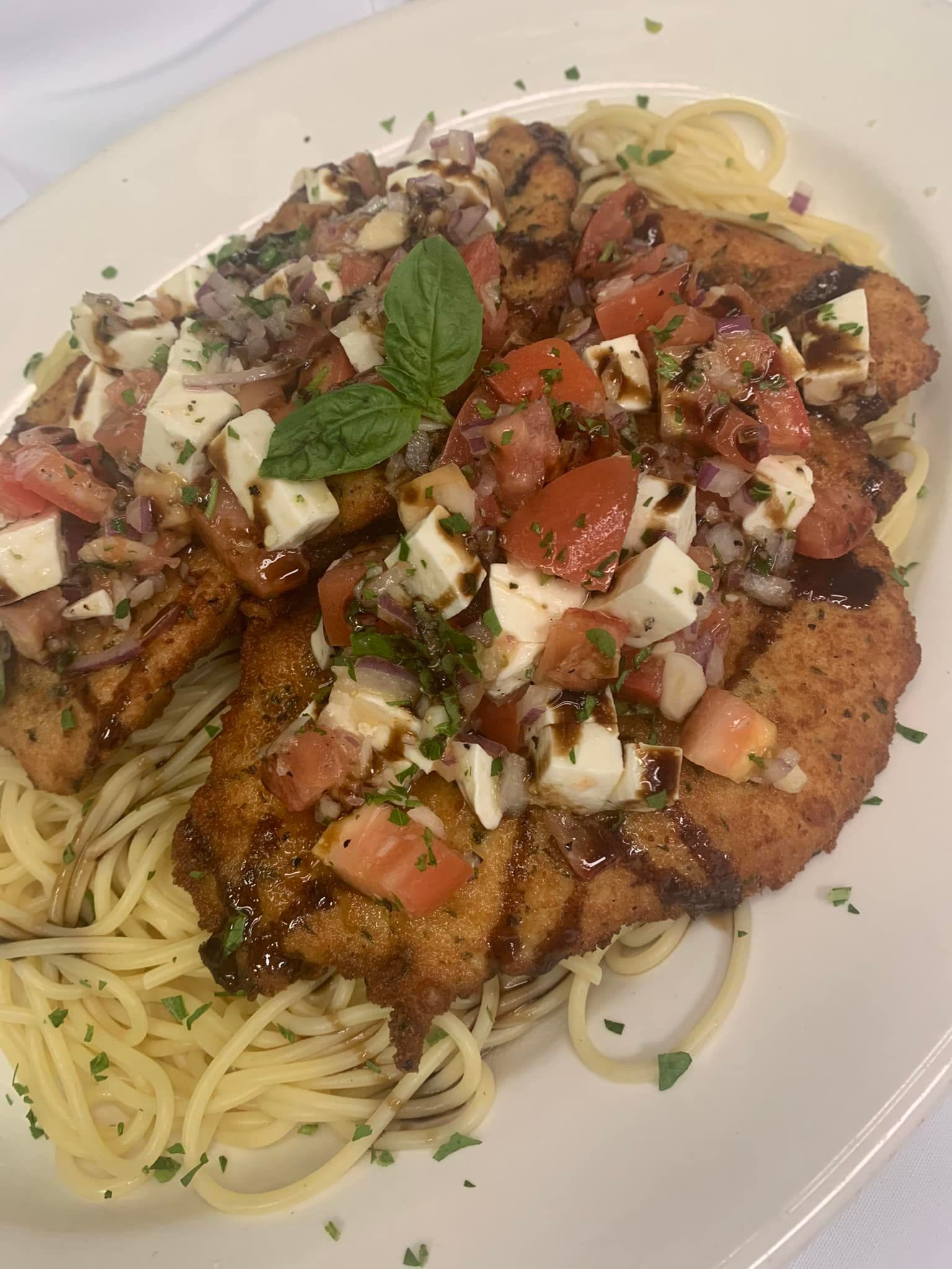 Order Chicken Bruschetta - Entree food online from La Cecilia store, East Patchogue on bringmethat.com