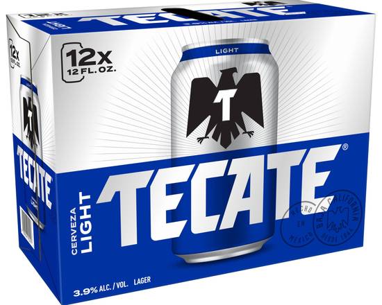 Order Tecate Light, 12pk- 12oz cans (3.9% ABV) food online from Moby Liquor store, Los Angeles on bringmethat.com