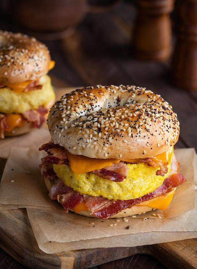 Order Bacon Egg and Cheese Bagel food online from Manakeesh Cafe Bakery store, Philadelphia on bringmethat.com
