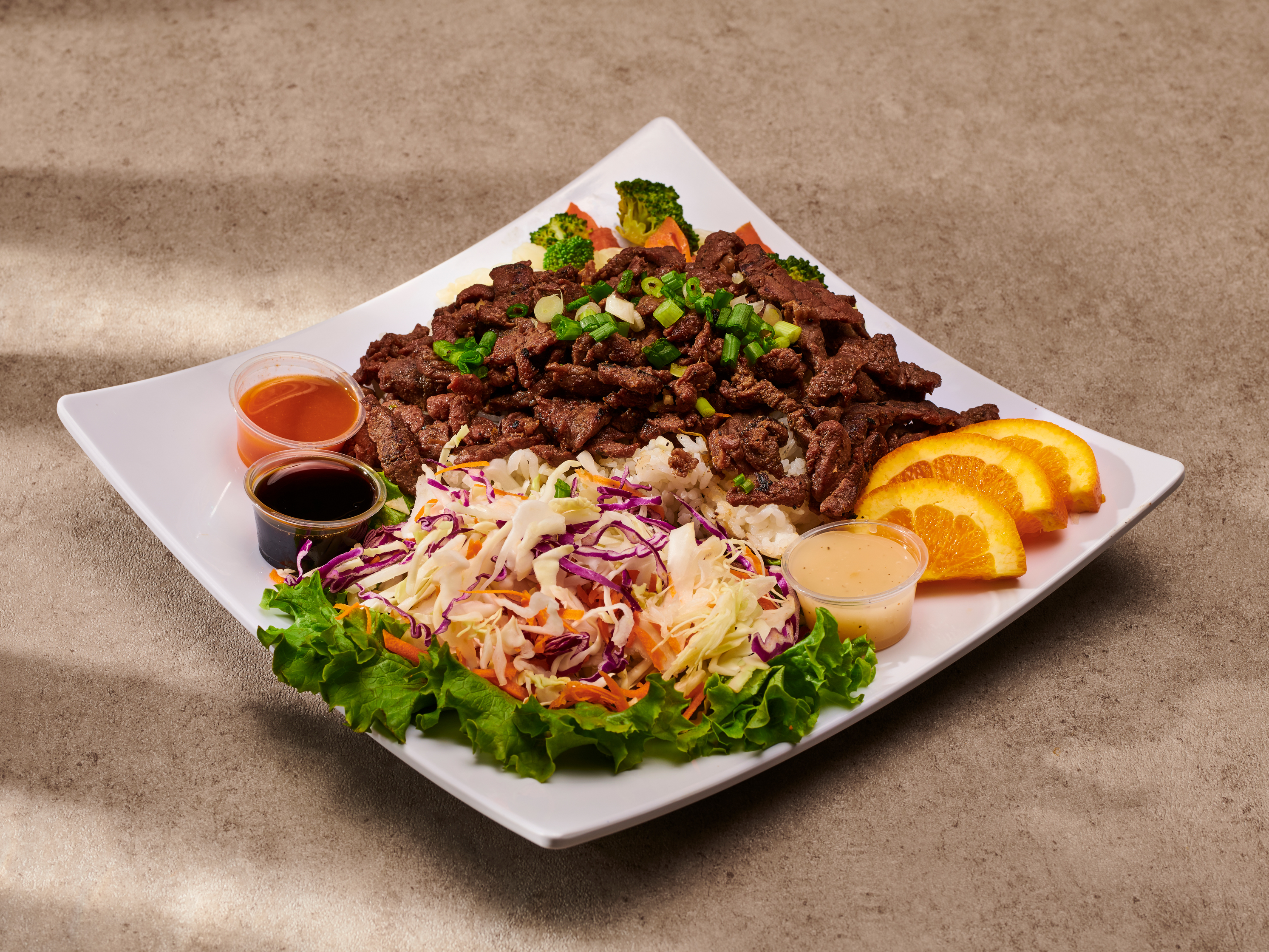 Order Angus Beef Plate food online from Flame Broiler store, Irvine on bringmethat.com