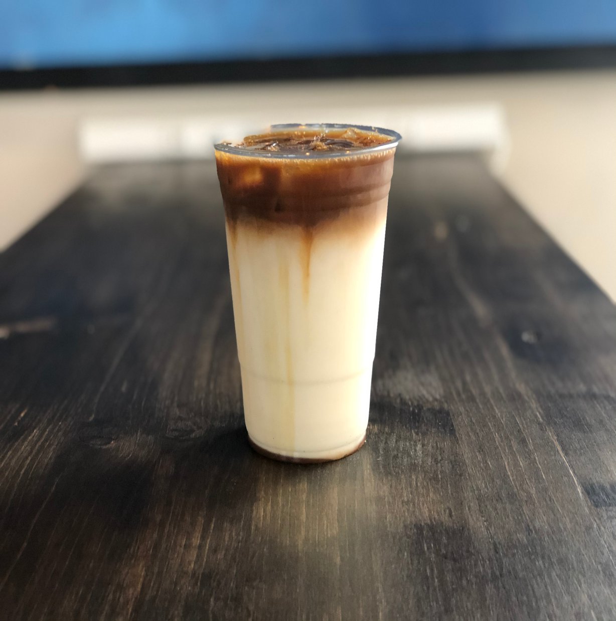 Order Iced Blue Suede Macchiato  food online from Ugly Mug Coffee store, Lenoir City on bringmethat.com