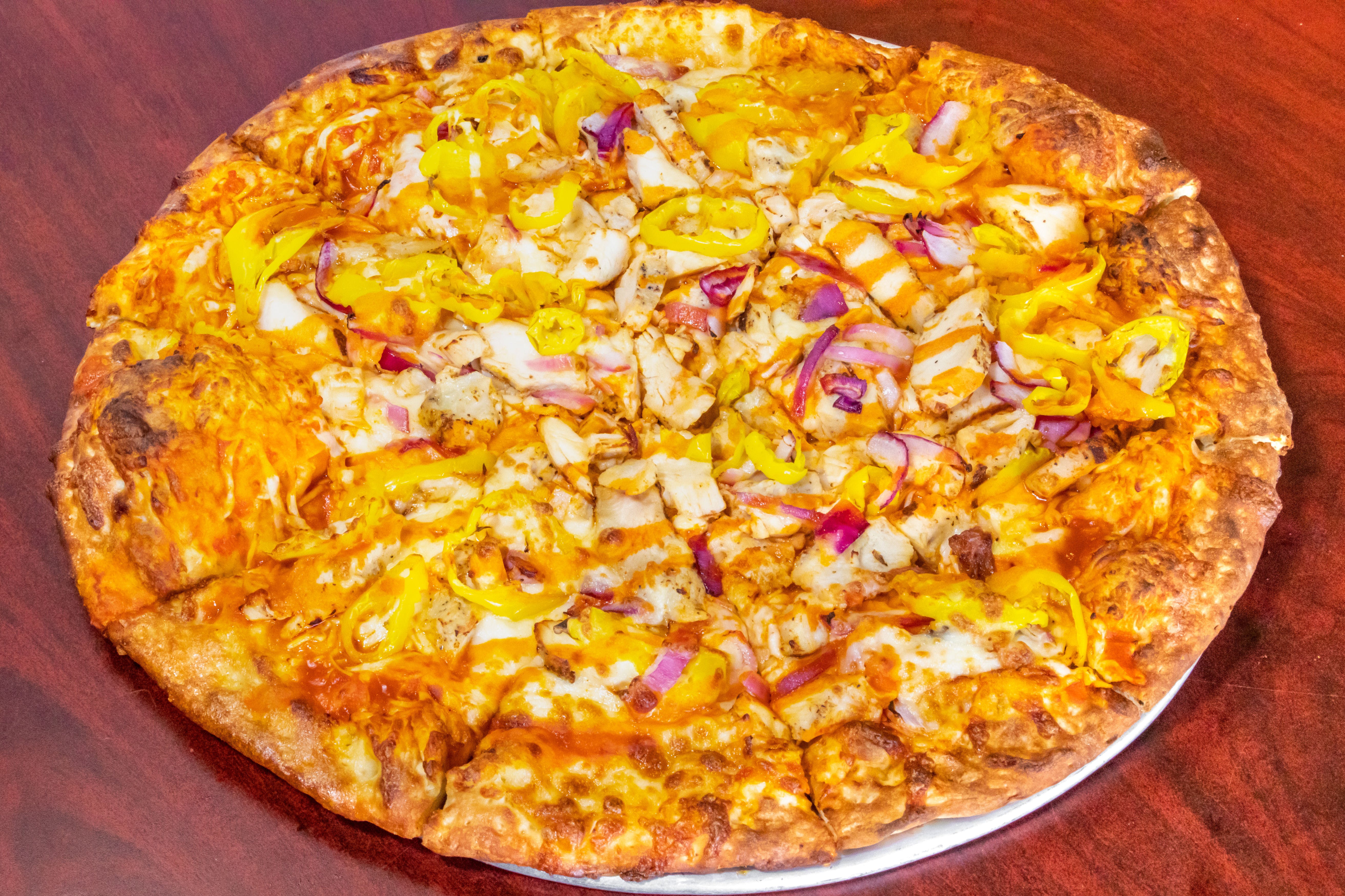 Order Buffalo Chicken Pizza - Large 14''  (8 Cuts) food online from Grandslam Pizza store, Plum on bringmethat.com