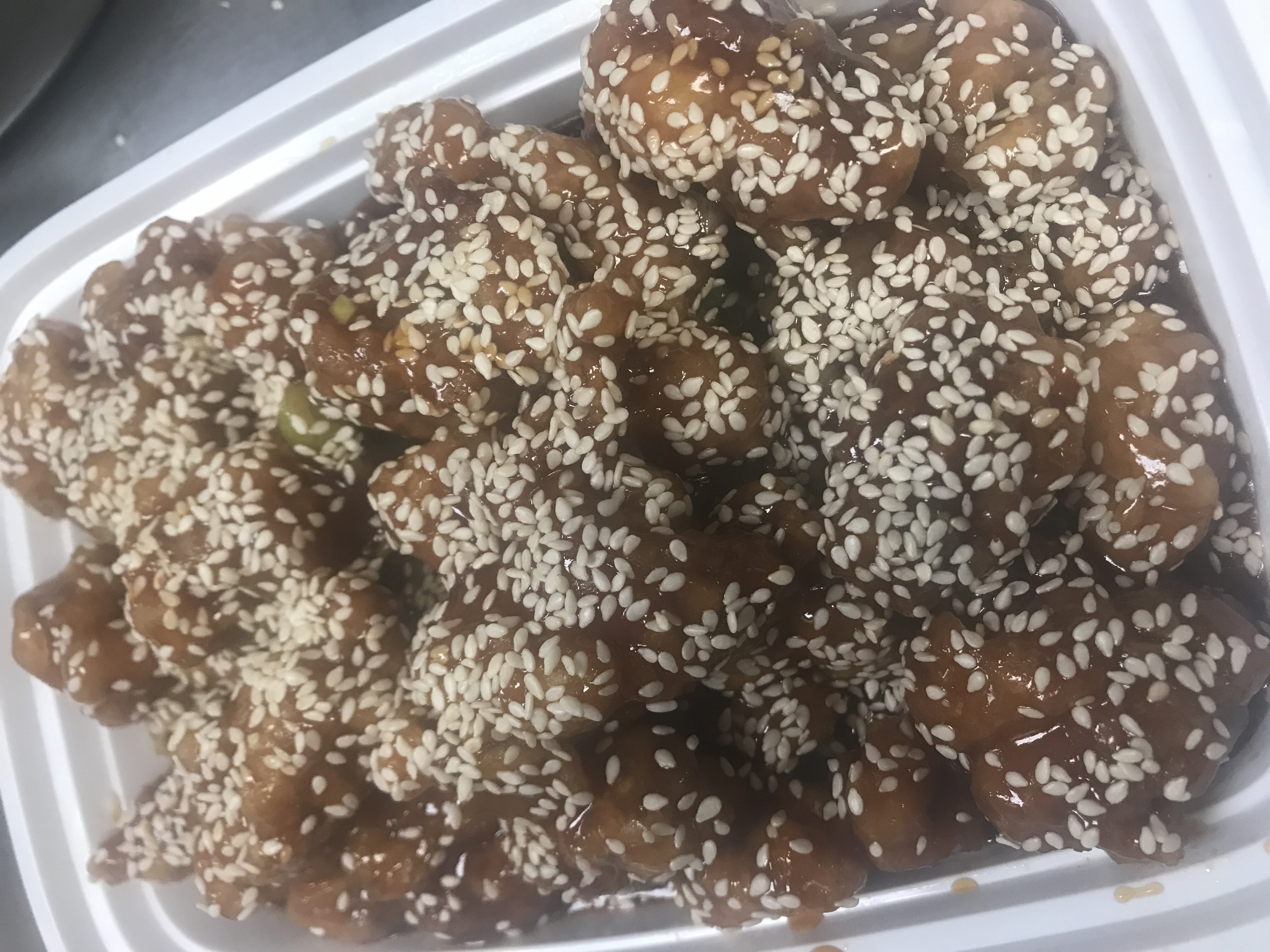 Order S7. Sesame Chicken food online from Bally Dar Chinese Restaurant store, Mine Hill on bringmethat.com