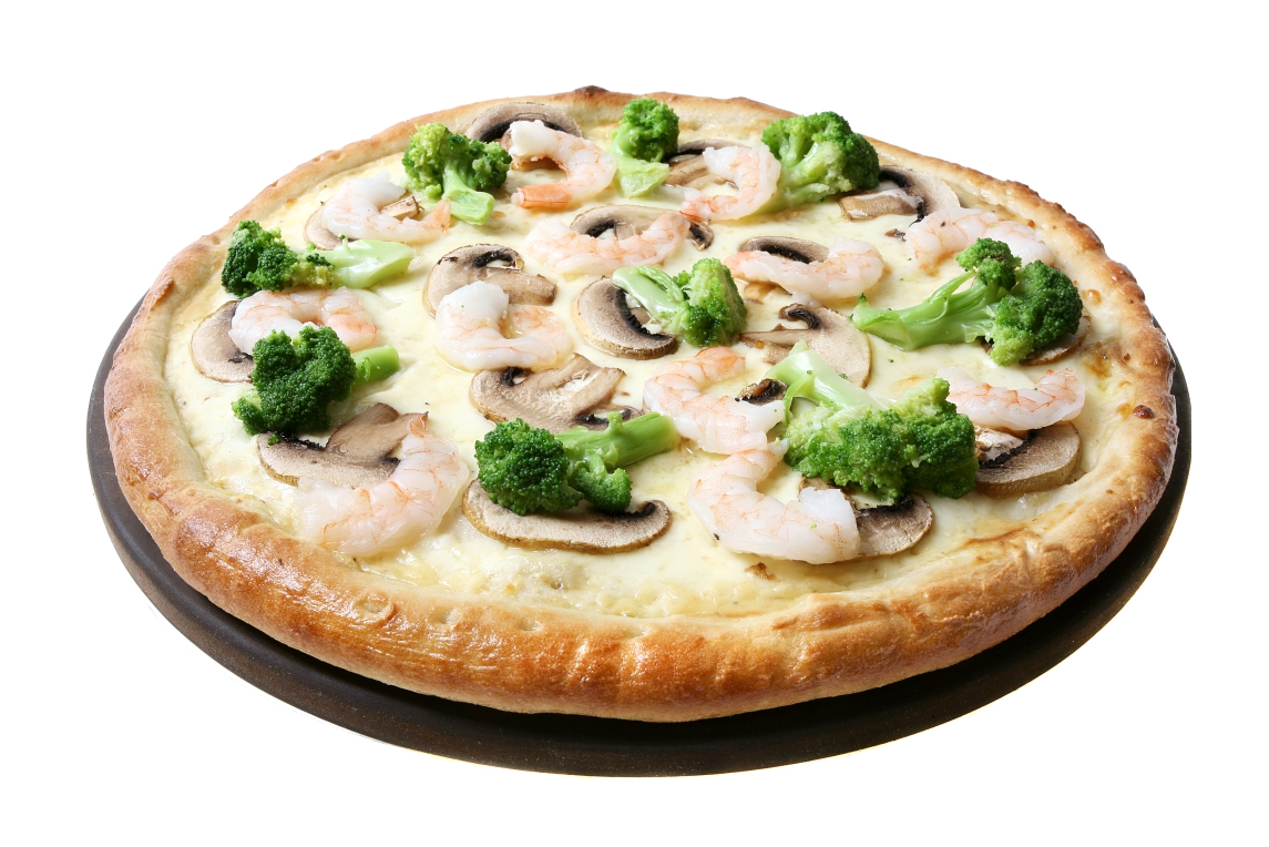 Order Alfredo Shrimp Pizza food online from Big Mama's and Papa's Pizzeria store, Granada Hills on bringmethat.com