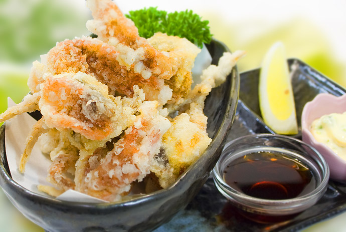 Order 15. Soft Shell Crab Tempura food online from Mori Sushi store, Indianapolis on bringmethat.com