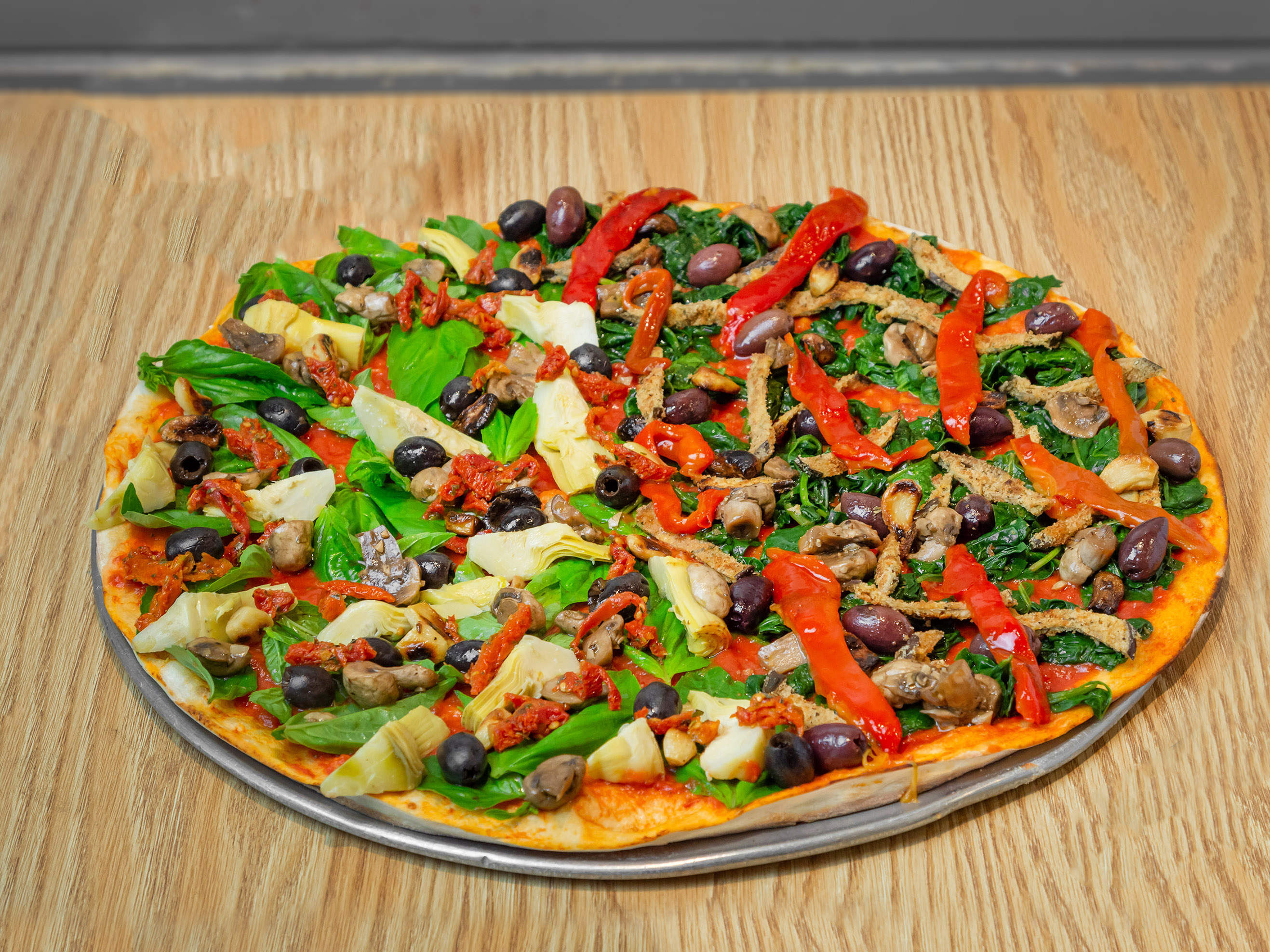 Order Roasted Vegetable #1 Pizza food online from Christian Pizza store, Charlottesville on bringmethat.com