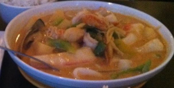 Order Tom Yum Seafood Soup food online from T's Thai store, Santa Monica on bringmethat.com
