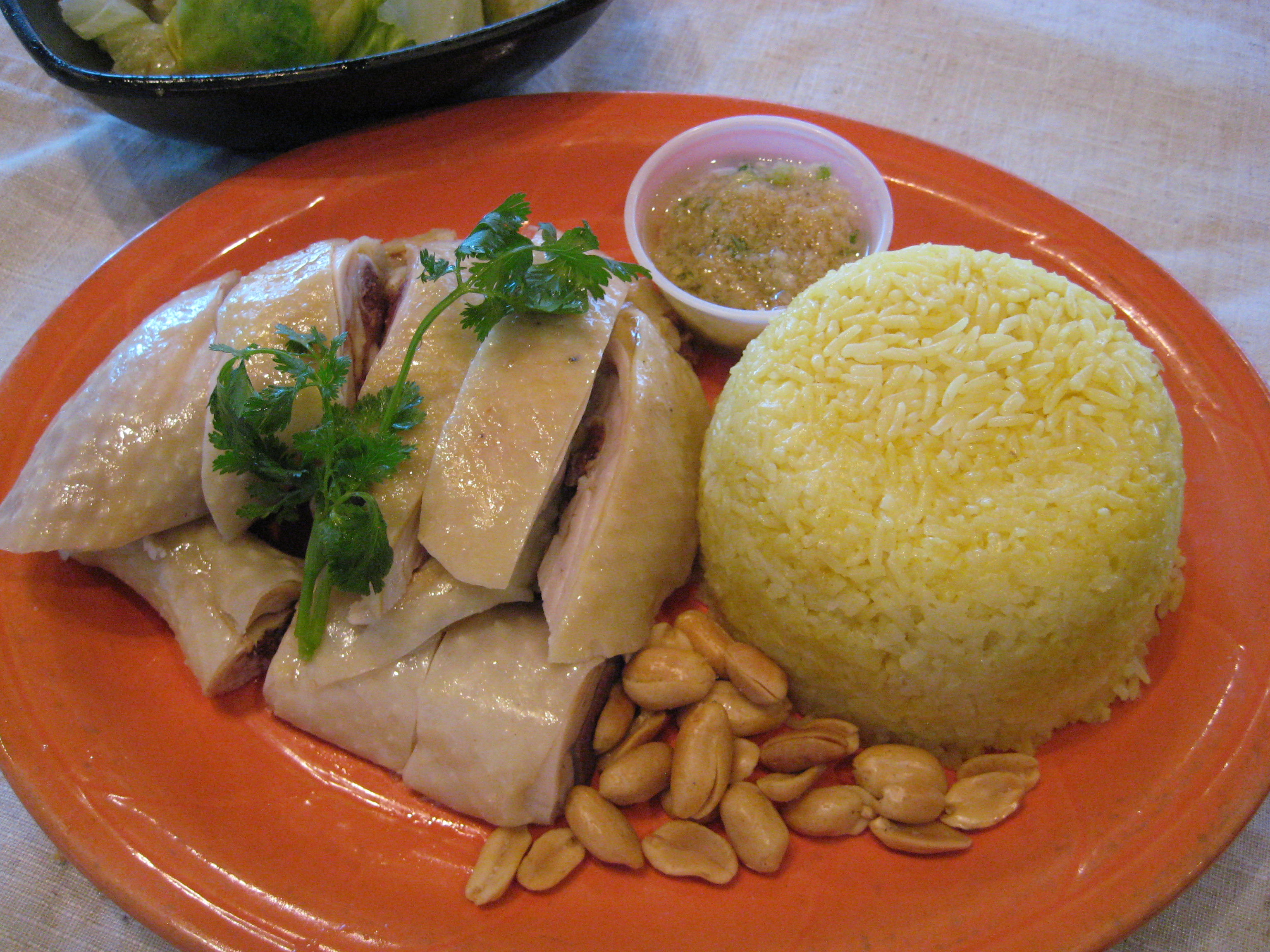 Order Hai Nan Style Chicken Over Rice 海南雞飯 food online from Street Food Cafe store, San Mateo on bringmethat.com