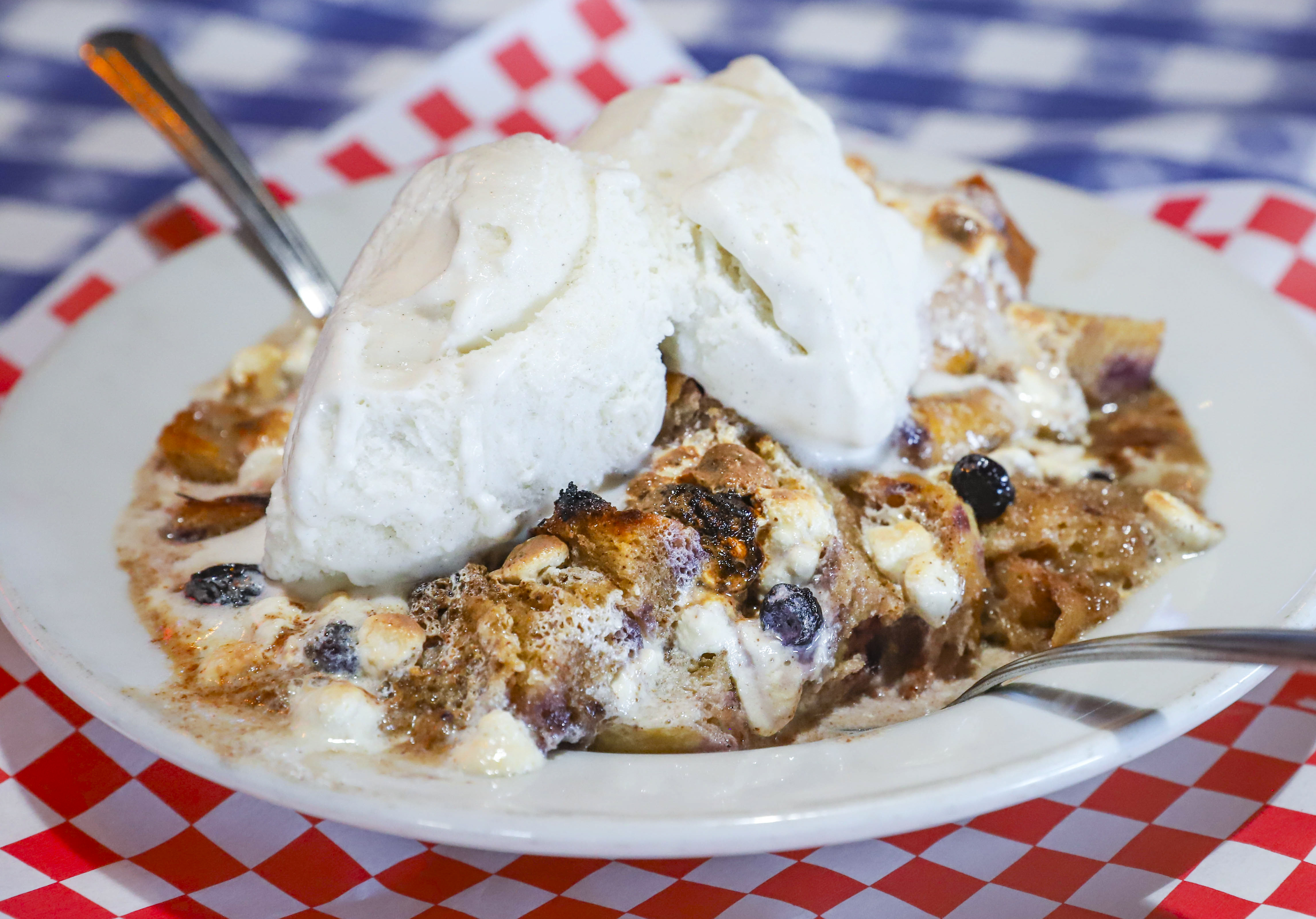 Order Blueberry Bread Pudding food online from Little Waldorf Saloon store, Reno on bringmethat.com