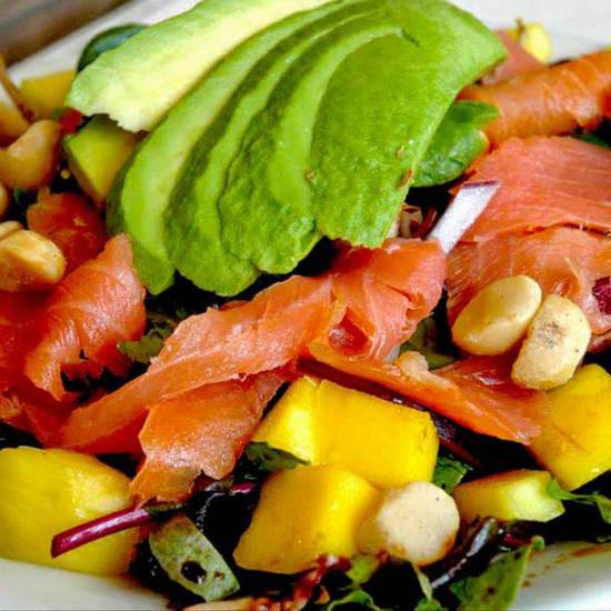 Order Spring Mix Salad ＆ Smoked Salmon Salad food online from Crepeexpress store, Oakland on bringmethat.com